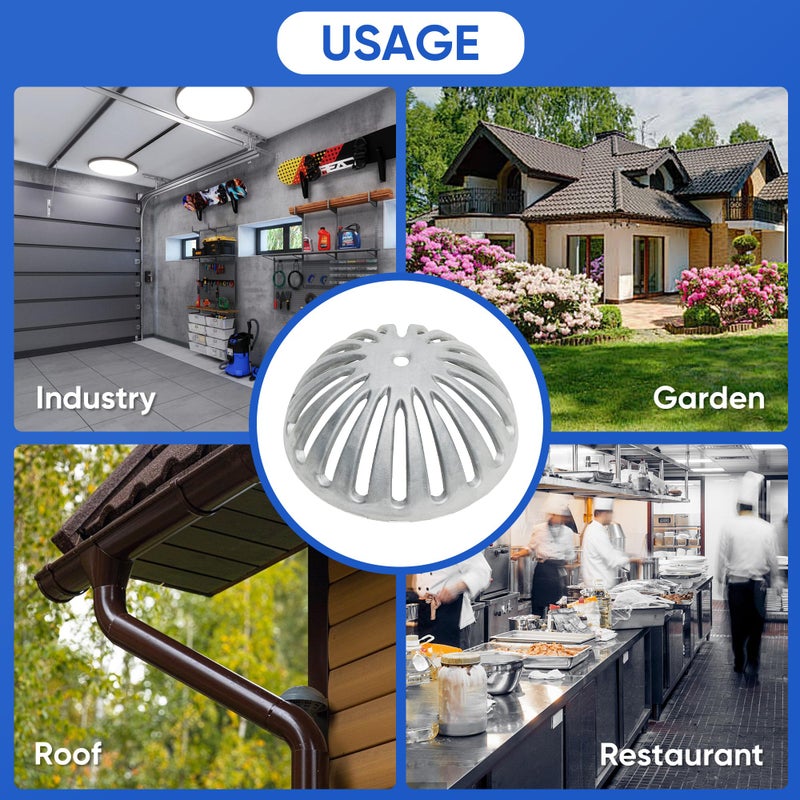 Leyso Heavy Duty Aluminum Drain Cover, Sink Drain Cover, Floor Drain Cover, Dome Strainer Cover for Compartment Sink, Kitchen, Outdoor, Garden, Restaurant 5-1/2" W x 2-1/4"H (3 PCS) - Image 5